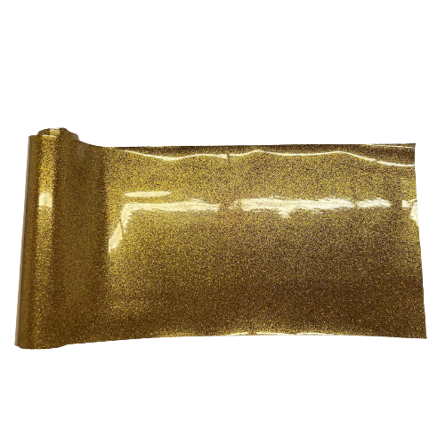 Dark Gold Sparkle Glitter Vinyl Fabric - Fashion Fabrics LLC