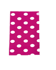 White | Hot Pink Big Polka Dot Printed Poly Cotton Fabric - Fashion Fabrics LLC