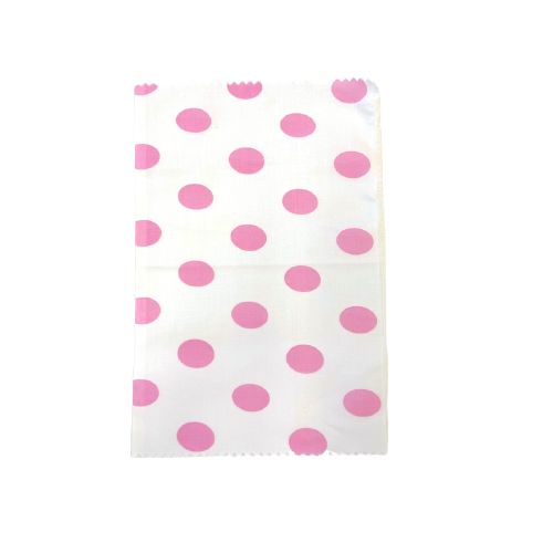 Light Pink | White Big Polka Dot Printed Poly Cotton Fabric - Fashion Fabrics LLC