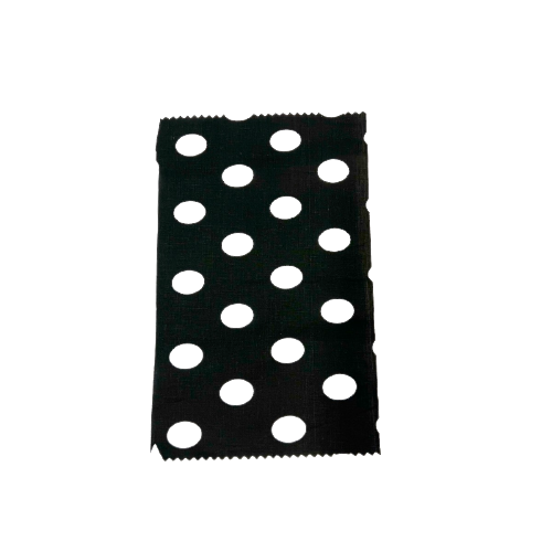 White | Black Big Polka Dot Printed Poly Cotton Fabric - Fashion Fabrics LLC