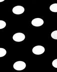 White | Black Big Polka Dot Printed Poly Cotton Fabric - Fashion Fabrics LLC