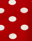 White | Red Big Polka Dot Printed Poly Cotton Fabric - Fashion Fabrics LLC