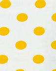 Yellow | White Big Polka Dot Printed Poly Cotton Fabric - Fashion Fabrics LLC