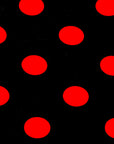 Red | Black Big Polka Dot Printed Poly Cotton Fabric - Fashion Fabrics LLC
