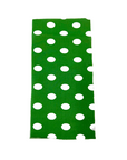 White | Green Big Polka Dot Printed Poly Cotton Fabric - Fashion Fabrics LLC