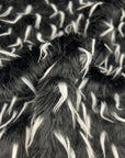 Black | White Two Tone Spike Shaggy Faux Fur Fabric - Fashion Fabrics LLC