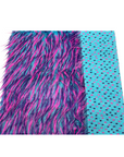 Tissu fausse fourrure Shaggy à trois pointes bleu rose violet