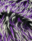 Black Purple White Three Spike Shaggy Faux Fur Fabric