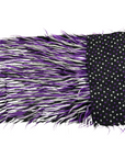 Tissu fausse fourrure Shaggy à trois pointes noir violet blanc