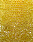Yellow Aussie 3D Embossed Gator Vinyl Fabric - Fashion Fabrics LLC