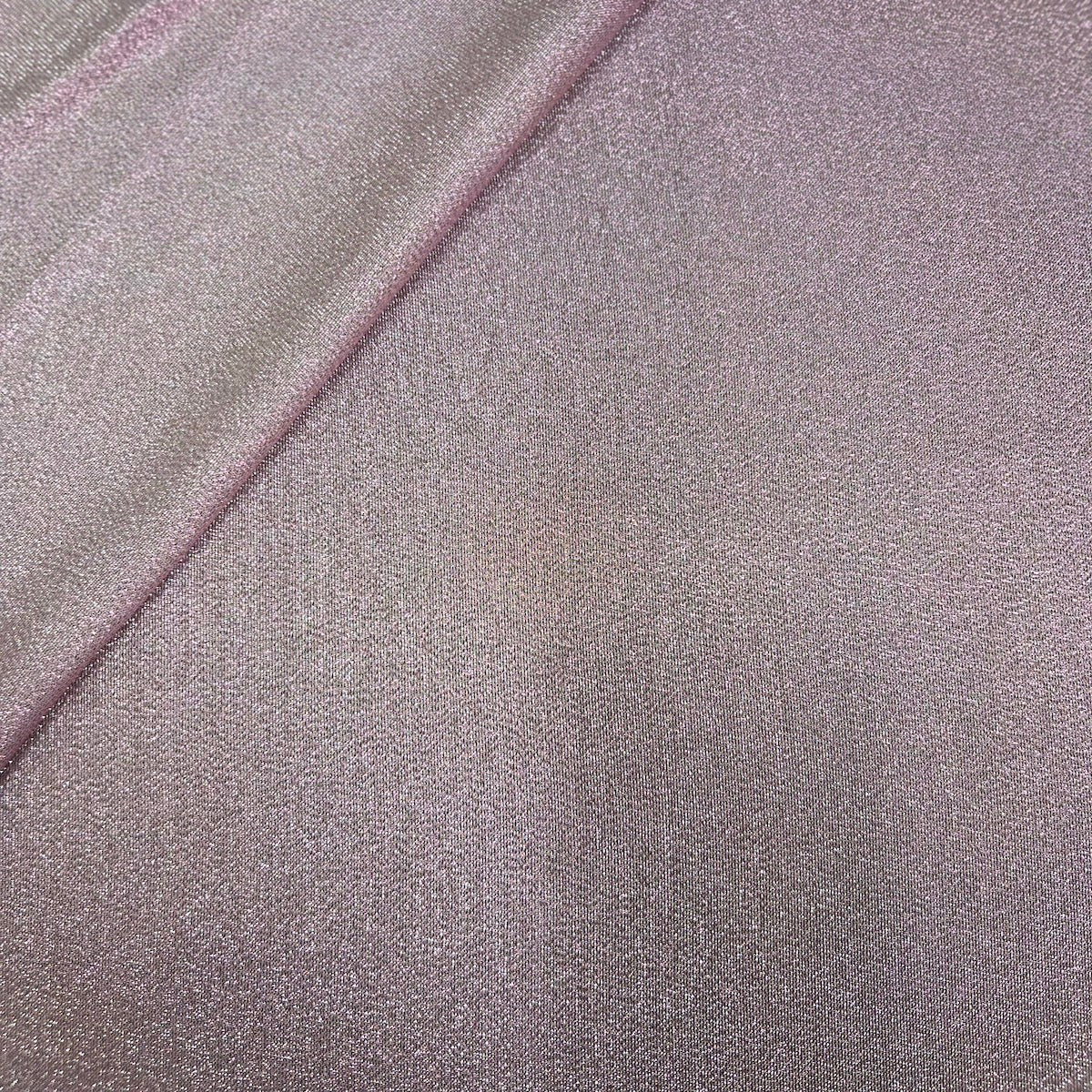 Pink | Silver Iridescent Glitter Lurex Faux Satin Fabric