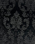 Tela para cortinas de tapicería de terciopelo en relieve damasco negro