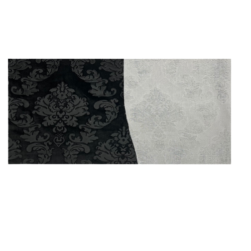 Tissu de draperie d&#39;ameublement en velours gaufré damassé noir