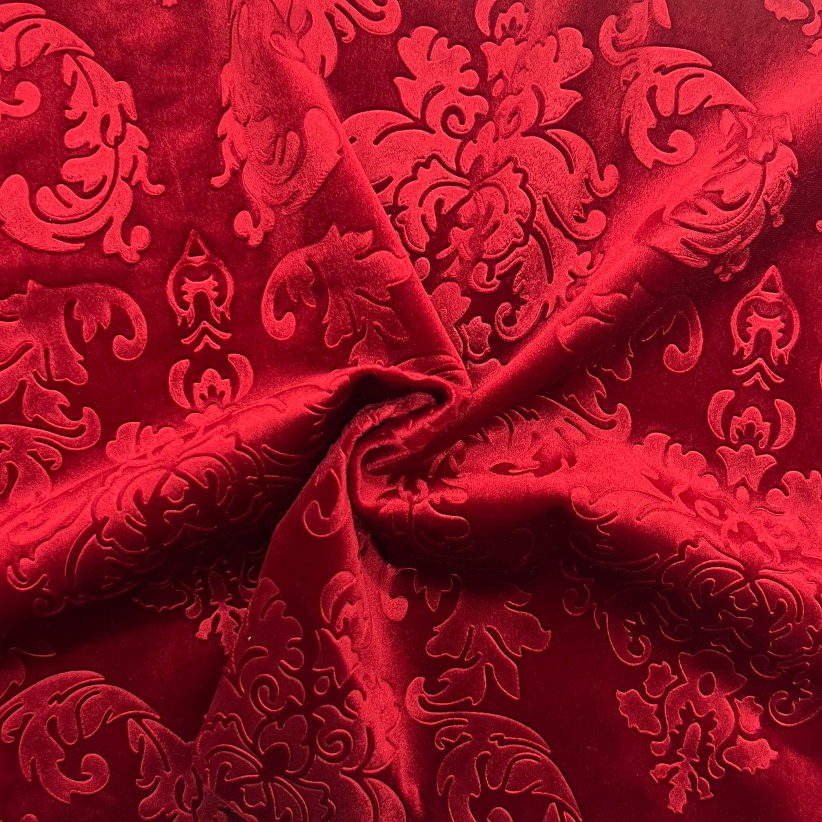 Damask Embossed Velvet Upholstery Drapery Fabric - Sold By The Yard ...