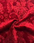Tissu de draperie d'ameublement en velours gaufré damassé rouge