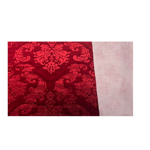 Tissu de draperie d&#39;ameublement en velours gaufré damassé rouge