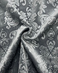 Tissu de draperie d'ameublement en velours gaufré damassé gris