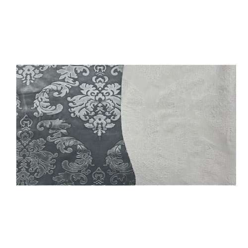 Tela para cortinas de tapicería de terciopelo en relieve damasco gris