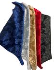 Tela para cortinas de tapicería de terciopelo en relieve damasco azul real