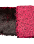 Tissu fausse fourrure à poils longs à imprimé Husky magenta, rose et noir