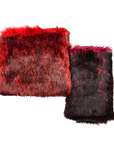 Red Black Husky Print Long Pile Shaggy Faux Fur Fabric