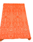Orange Luna Stretch Sequins Lace Fabric