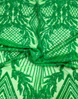 Tissu en dentelle à paillettes Alpica vert émeraude 