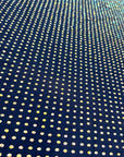 Navy Blue Iridescent AB Rhinestone Spandex Fabric