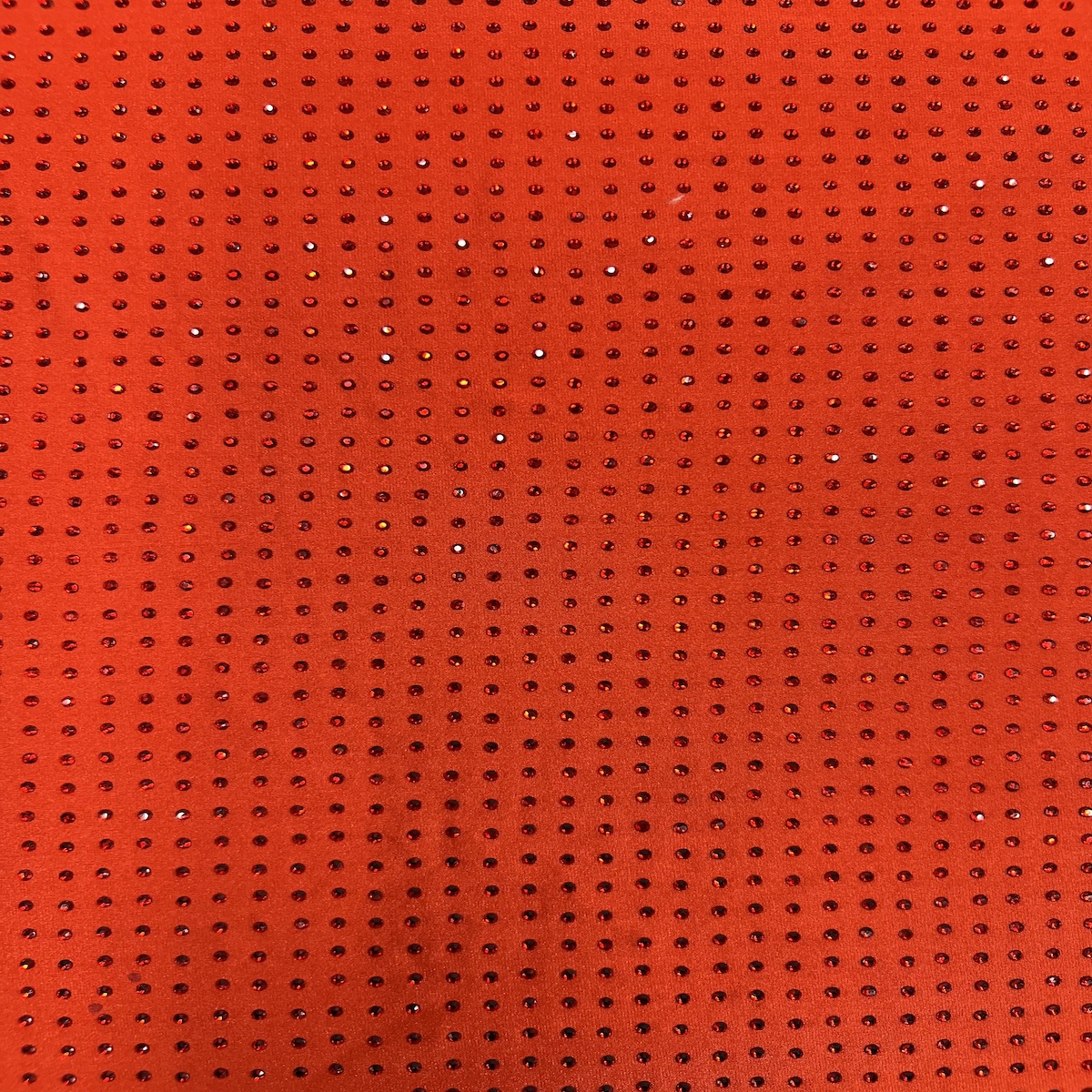 Red Rhinestone Spandex Fabric