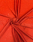 Tissu spandex rouge avec strass