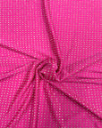 Tela de spandex con diamantes de imitación AB iridiscente rosa fuerte