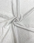 Tissu spandex blanc irisé avec strass AB