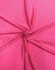Tissu spandex strass AB irisé rose fluo