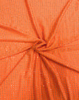 Tissu spandex orange irisé avec strass AB