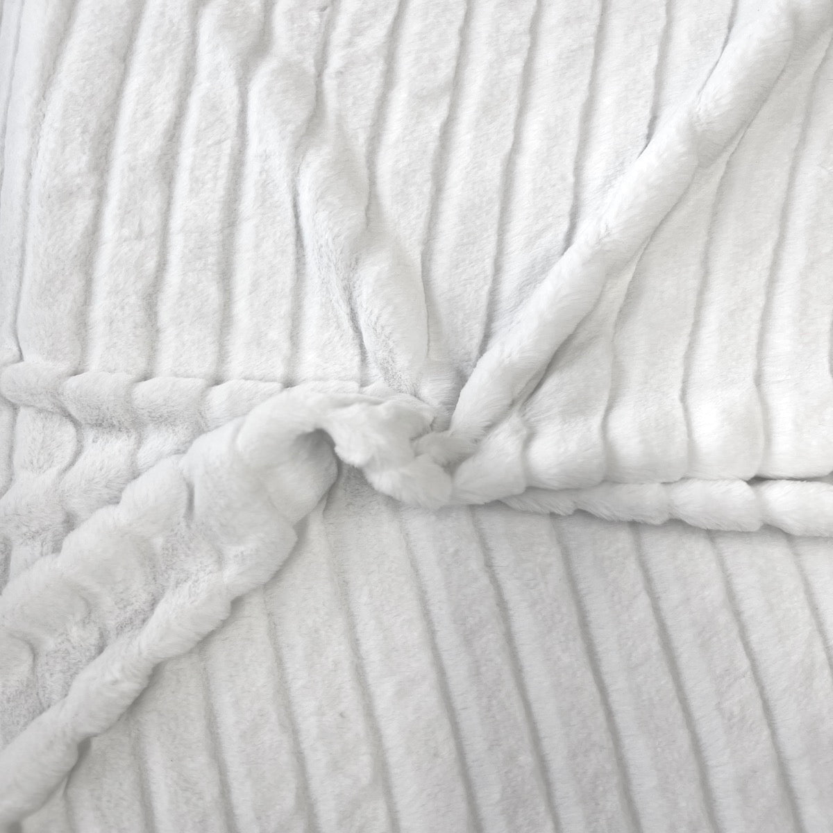 White Striped Rabbit Soft Plush Short Pile Faux Fur Fabric