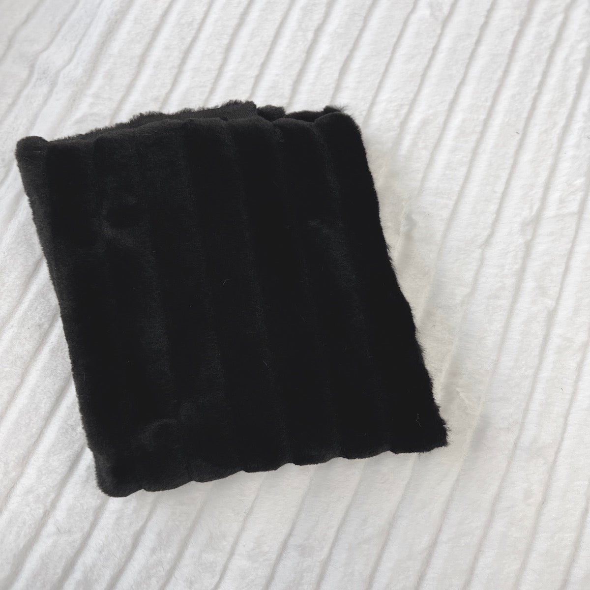 Black Striped Rabbit Soft Plush Short Pile Faux Fur Fabric