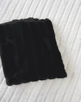 Black Striped Rabbit Soft Plush Short Pile Faux Fur Fabric
