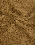Tissu en fausse fourrure bouclée à poils longs en alpaga marron caramel 