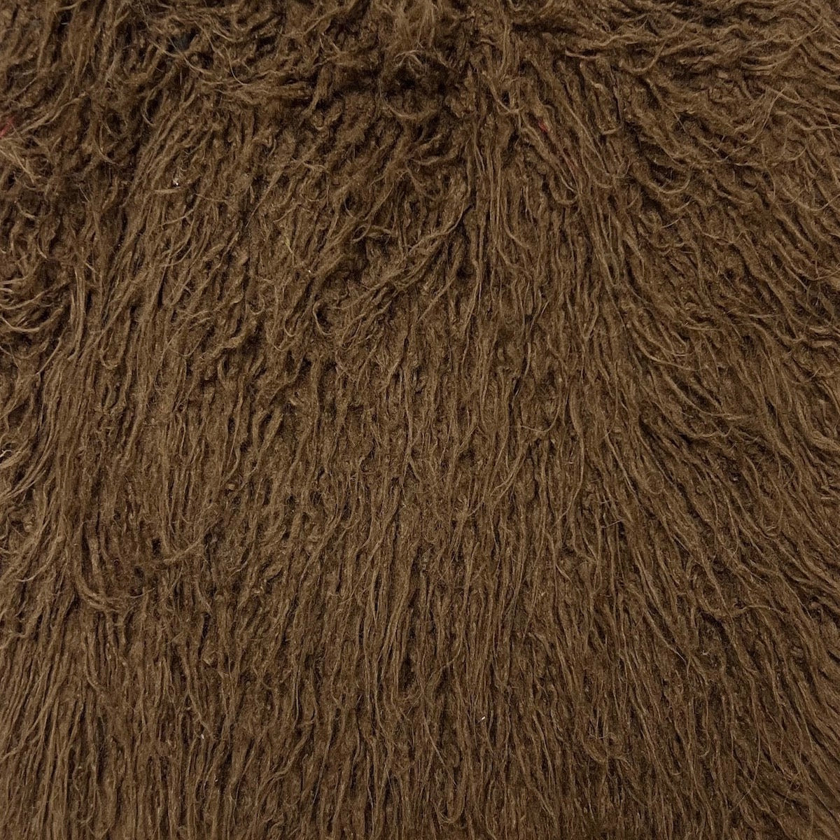 Tissu fausse fourrure bouclée à poils longs en alpaga marron chocolat 