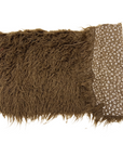 Tela de piel sintética rizada de pelo largo de alpaca marrón chocolate 