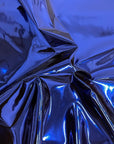 Tissu vinyle réfléchissant bleu royal chromé miroir