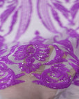 Lavender Catina Sequins Lace Fabric