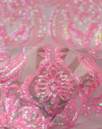 Baby Pink Iridescent Catina Sequins Lace Fabric
