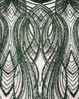 Hunter Green Selena Wave Stretch Sequins Lace Fabric