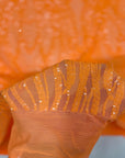 Tissu en dentelle extensible à paillettes Selena Wave orange mandarine 