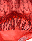 Tissu en dentelle extensible à paillettes Selena Wave rouge 
