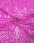 Tissu en dentelle extensible à paillettes Selena Wave rose magenta 