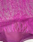 Tela de encaje de lentejuelas elásticas con ondas Selena rosa magenta 