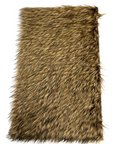 Tissu à poils longs en fausse fourrure multicolore beige et blond coyote 