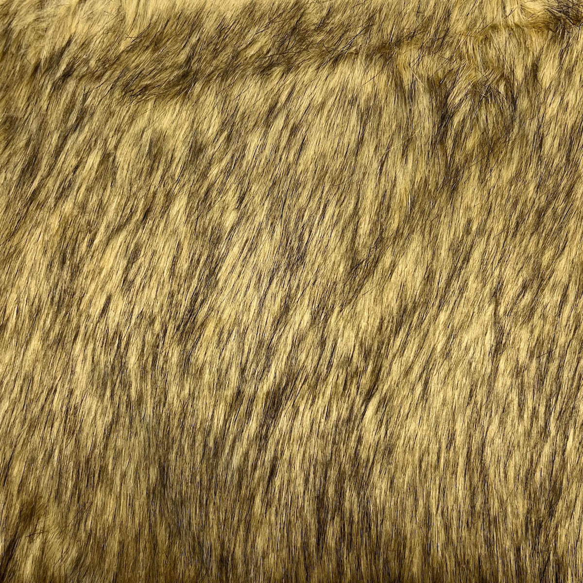 Tela de pelusa de piel sintética multicolor con estampado de zorro beige 
